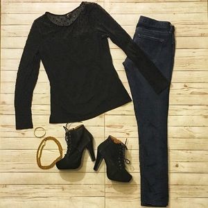 H&M Long Sleeve Shirt with Mesh sleeves & Neckline